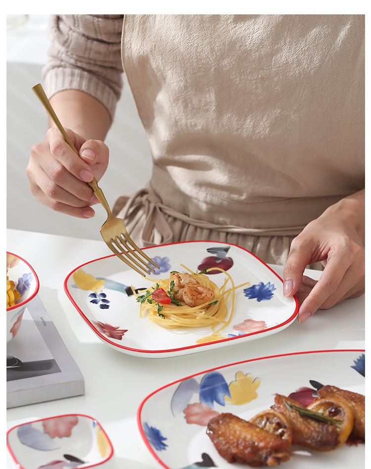 Move ears hand lace pan household ceramics baked cheese baked bread and butter dish dish dish creative western food