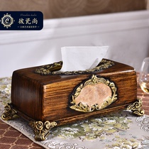 European retro tissue box Large size luxury high-grade paper box American Chinese living Room household coffee table ornaments