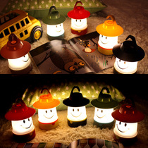 LED creative childrens tent night light bedside bedroom outdoor camping smiley face switch light tent accessories light