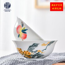 Jingdezhen hand-painted bowl underglaze color Zhengde Bowl Exquisite bowl Plum bowl Ceramic rice bowl Home dormitory students