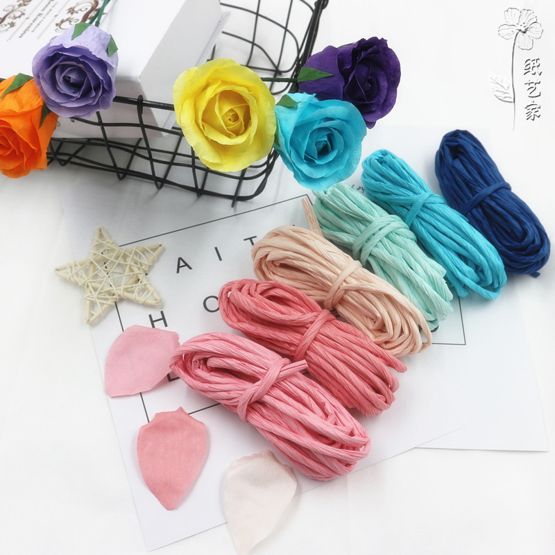 Paper artist paper art flower handmade DIY rose carnation material paper rope gift making operation paper vine 5 meters
