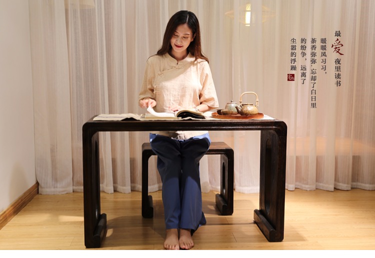 Old Tongmu chuyên nghiệp guqin bàn và phân cộng hưởng bàn đàn piano phân phân gỗ đàn piano bàn Zen cổ rắn gỗ guqin bàn - Bàn bàn học liền giá sách