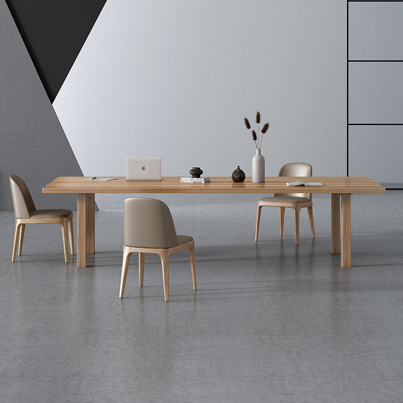 Nordic solid wood large long table desk conference table and chair combination long table computer table negotiation table workbench creative