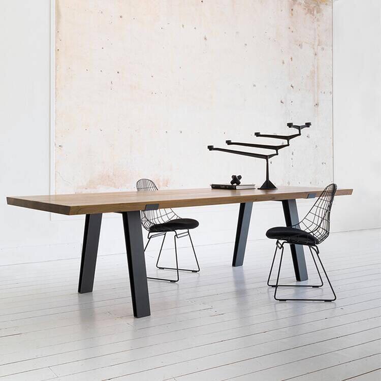 Industrial style solid wood wrought iron desk computer desk large conference long table loft Nordic simple negotiation table creativity