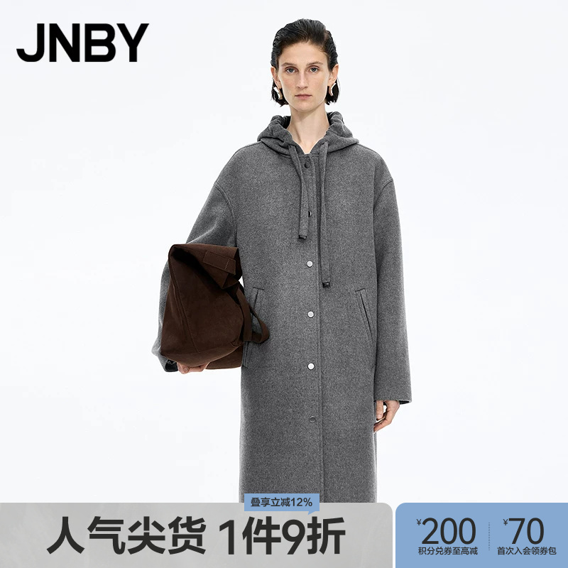 【New for Autumn and Winter】Jnby/Jiangnan Cloth 25 Winter New Collection Wool Coat Loose Hooded Straight 5Pa812180 【New for Autumn and Winter】Jnby/Jiangnan Cloth 25 Winter New Collection Wool Coat Loose Hooded Straight 5Pa812180