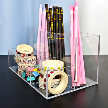 Acrylic transparent pen holder stationery storage box