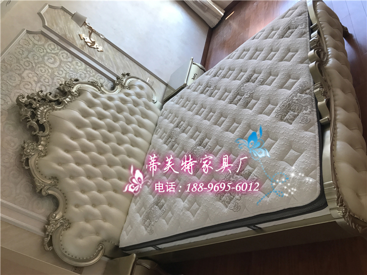 gỗ giường da tân cổ điển châu Âu khắc Mỹ sang trọng giường đôi giường hôn nhân 1,8 m 2 m giường chạm khắc công chúa - Giường mẫu giường ngủ
