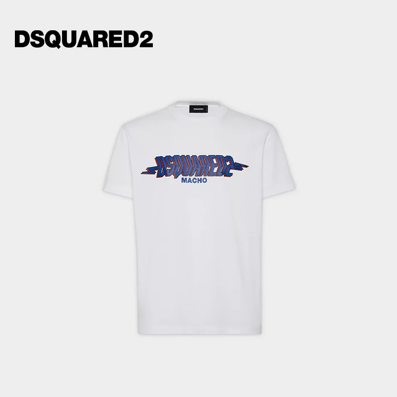 [50% скидка] DSQUARED2/D2 мужская хлопковая футболка с принтом, повседневная стильная футболка с коротким рукавом