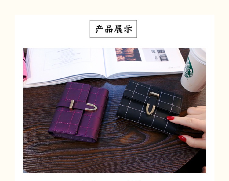 Ví khoan Shuai nữ ngắn 30% thời trang nhiều thẻ sinh viên ví nhỏ 2019 mới thay đổi gói thẻ clip châu Âu và Mỹ - Ví tiền ví da nam đứng