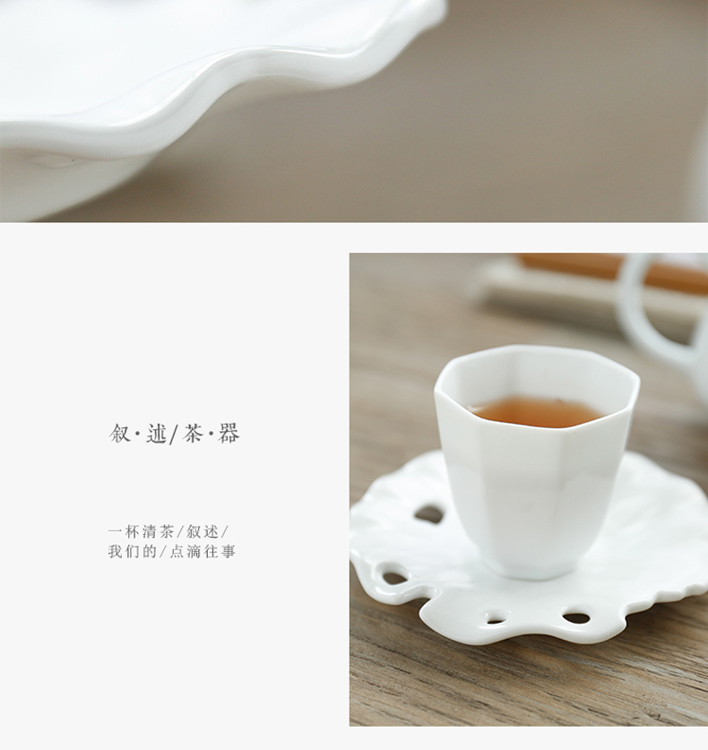 By Japanese manual mud coasters tea cup mat jingdezhen manual heat insulation cup mat white porcelain cup