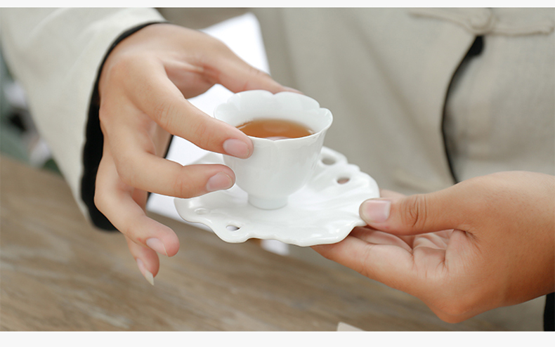 By Japanese manual mud coasters tea cup mat jingdezhen manual heat insulation cup mat white porcelain cup