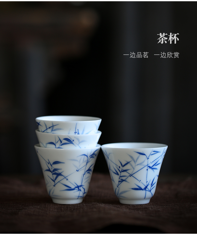 By mud jingdezhen hand - made kung fu tea set manually famille rose porcelain tureen home three bowls set of tea cups