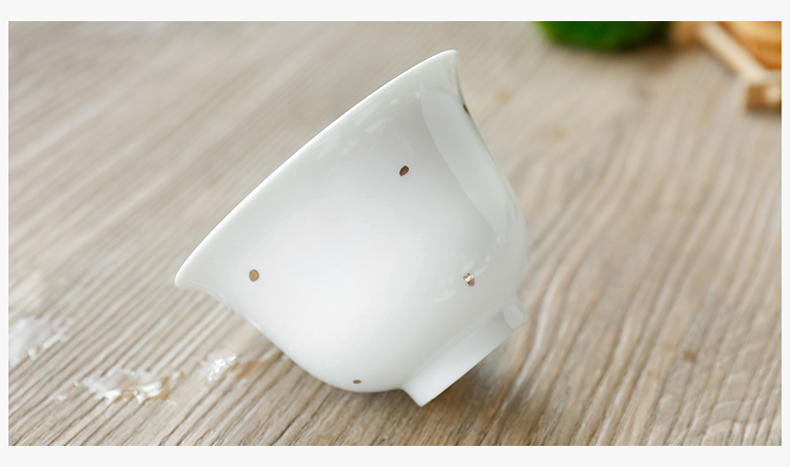 White porcelain tureen jingdezhen manually by mud thin foetus kung fu tea tea bowl of Japanese in sweet White three bowls