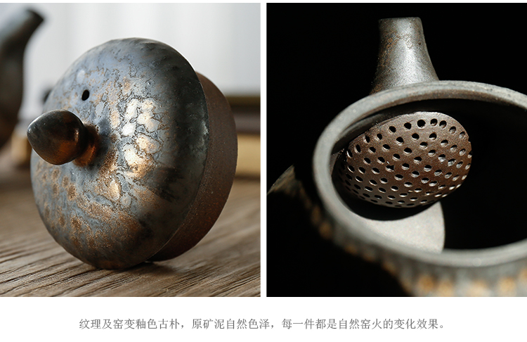 Restoring ancient ways by mud manual fine gold teapot jingdezhen up ceramic teapot tea filter single pot of Japanese tea