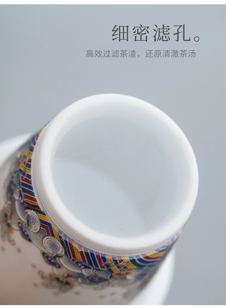 By mud colored enamel glass of black tea tea ware household ceramics filter teapot contracted tea tray cups little suit