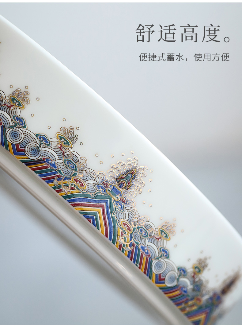 By mud colored enamel glass of black tea tea ware household ceramics filter teapot contracted tea tray cups little suit