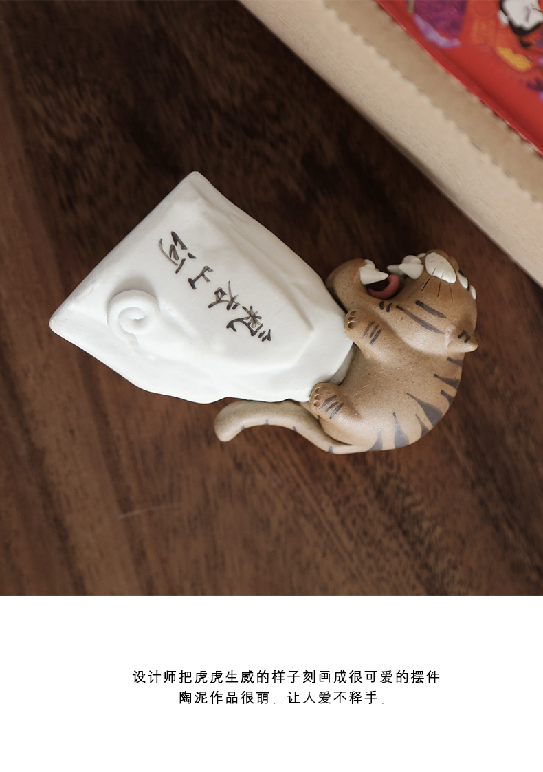By mud jingdezhen hand - made tea pet coarse pottery was very roars furnishing articles creative ceramic tea set tea table decoration