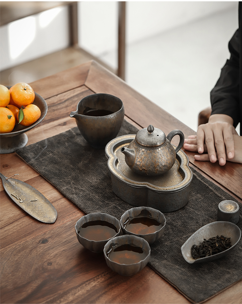 Clay pot of gold bearing by Japanese kung fu tea set dry tea tray was coarse after getting water tea pot pad tea accessories
