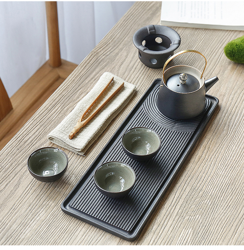 By mud Japanese contracted household kung fu tea set a complete set of ceramic teapot teacup office dry tea set small suit