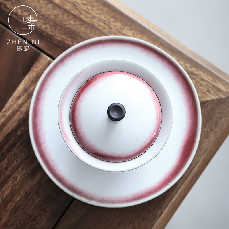 By mud tureen household ceramic bowl tea machine manual variable only three bowl of creative copper bottom insulation kung fu tea cups