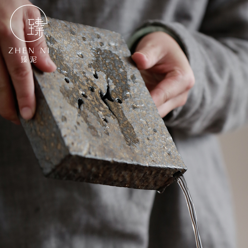 Restoring ancient ways by manual mud Japanese pot bearing rust glaze gold dry tea contracted kung fu tea pot pad water tea tray