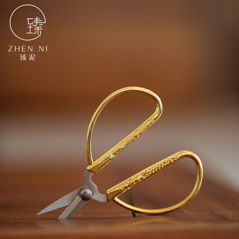 Restoring ancient ways by mud Japanese tea taking dedicated small scissors tea bag tea tea knife kung fu tea tea accessories