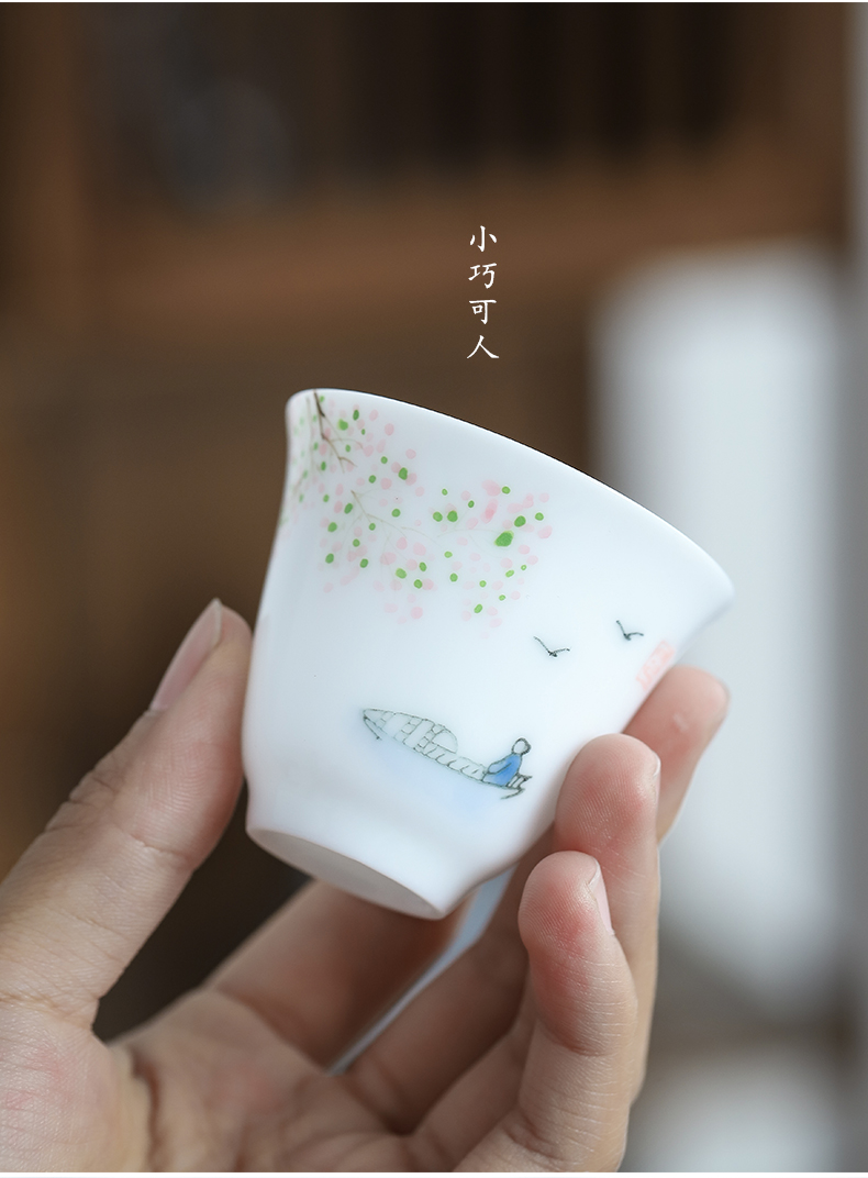 By them pure hand - made teacup jingdezhen thin body manual mud sample tea cup home of kung fu tea cup master CPU