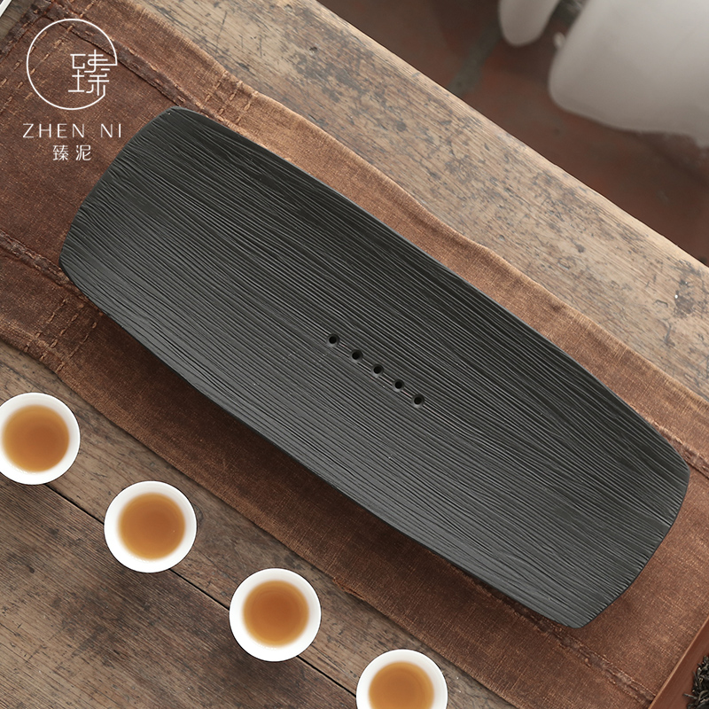 Sharply by mud stone tea tray was Japanese household whole piece of natural stone tea table contracted small stone dry tea tray