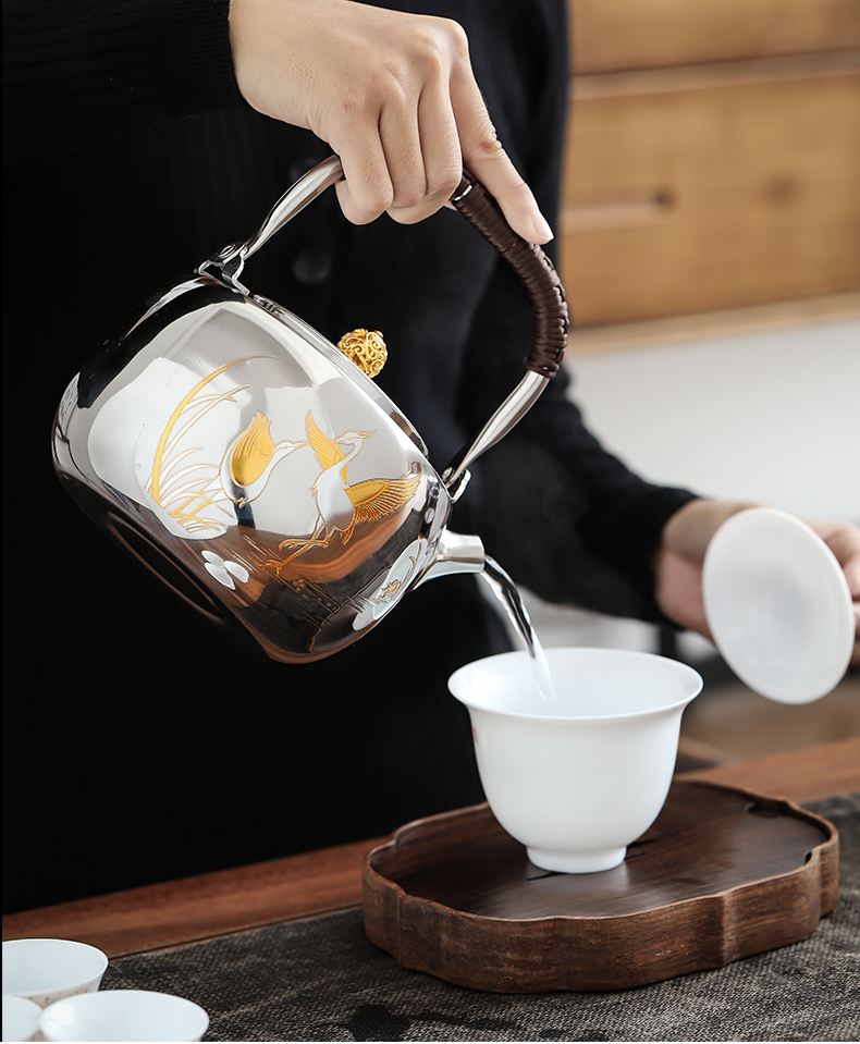 By mud TaoLu boiled tea machine stainless steel girder teapot home ceramic POTS iron pot of tea is special electric water heating furnace