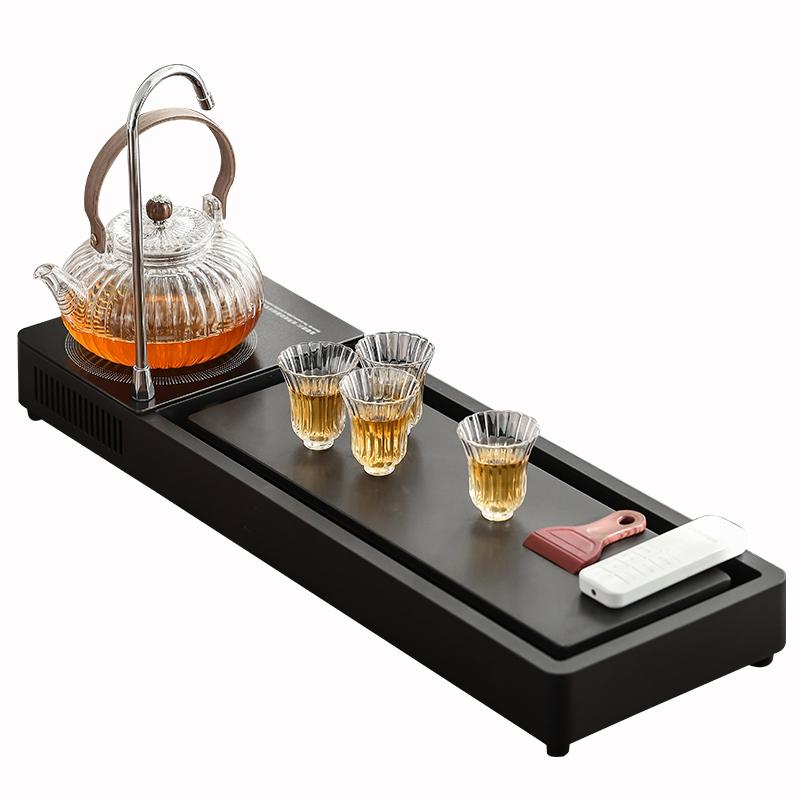 "Kung fu tea set sharply mud stone tea tray was set automatically on hydropower TaoLu boiled tea of household glass kettle