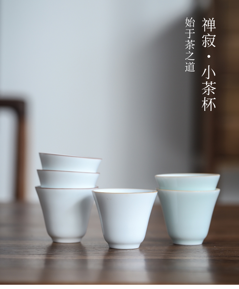 Clay ceramic cups by household kung fu tea set single cup tea sample tea cup jingdezhen thin foetus master cup bowl