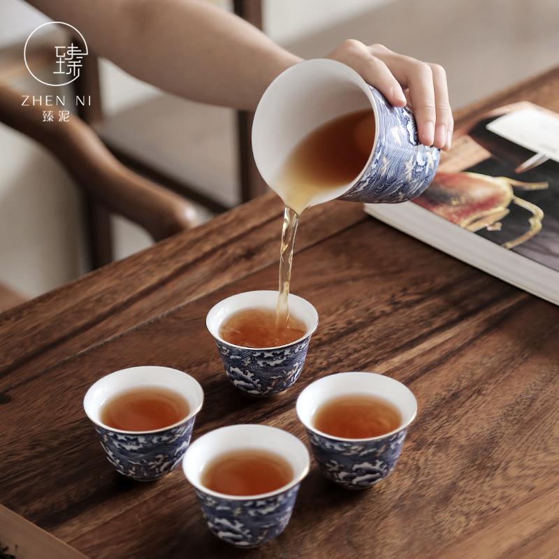 By reasonable mud colored enamel cup tea ware jingdezhen famille rose and blue and white porcelain cup By hand points to kung fu tea accessories