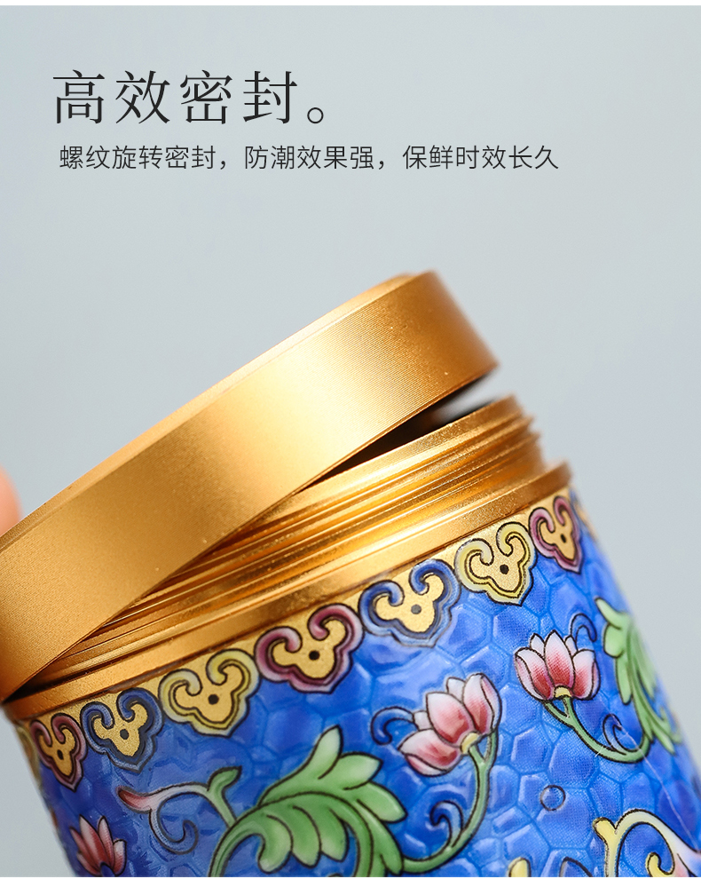 By colored enamel caddy fixings mini mud seal pot of household ceramic alloy number stored in the portable tea box to wake