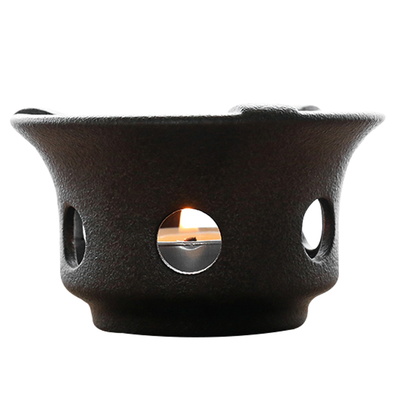 By Japanese ceramic mud dry black pottery alcohol lamp based Taiwan base boiled tea stove heating temperature tea stove teapot tea set