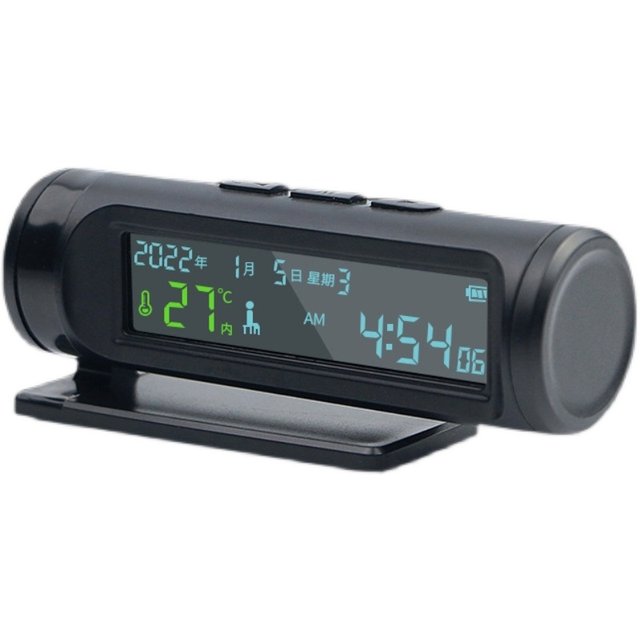 Car-Mounted Multi-Function Time Display Screen, Temperature Alarm Clock, Date and Time Display, Anti-Fatigue Driving Reminder