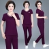 Mom Yang phù hợp với mùa hè quần tay ngắn thể thao phù hợp với trung niên thể thao giản dị phụ nữ lỏng lẻo phù hợp với hai mảnh - Thể thao sau Thể thao sau