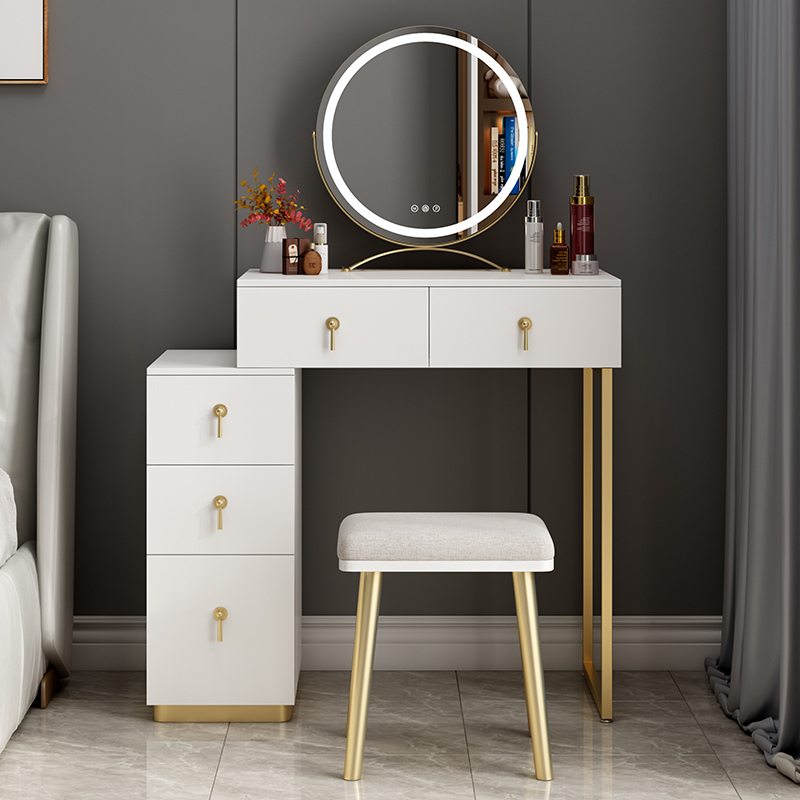 Makeup Desk Bedrooms Modern minimalist Makeup Bench Light Lavish Red Ins Wind Makeup Table Containing Cabinet Integrated Suit