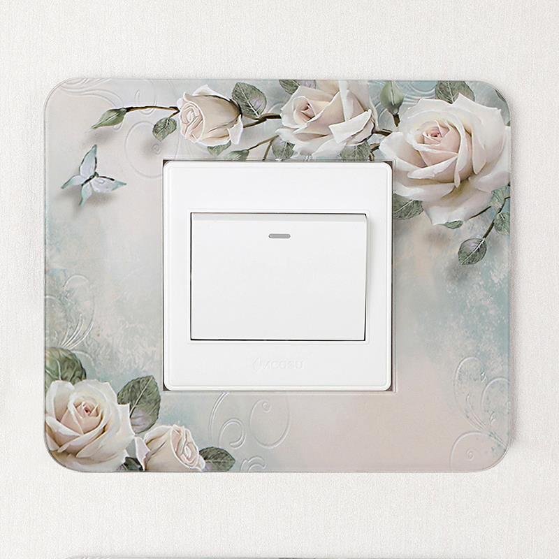 Switch patch protective sleeve simple and elegant wall power socket shielded from decorative border wall sticker acrylic thick-Taobao