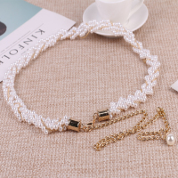 Belt on skirt women summer white pearl waist chain decoration with dress accessories 2023 fashion thin chain