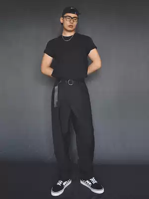 Suit pants high sense pants yuppie oversize pants loose casual drop feel wide leg pants straight men's hanging feeling