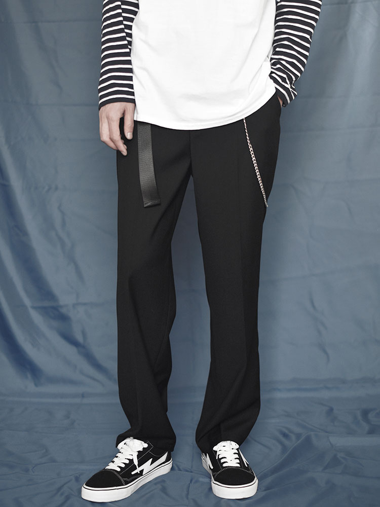 Drop sense wide leg pants Straight suit Dad pants male mopping trend vibe Harajuku style Ruffian handsome overalls hanging