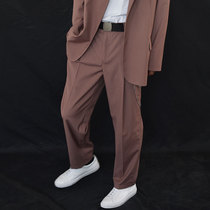 Fall feeling wide leg pants color trousers men show high design sense Hyuna suit pants pink trousers straight tube