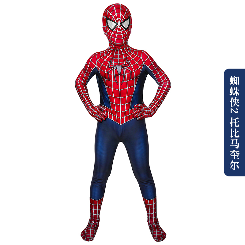 In-Stock Spider-Man 2 Tobey Maguire Tight-Fitting Cosplay Jumpsuit for Kids J19036Ab-Kid
