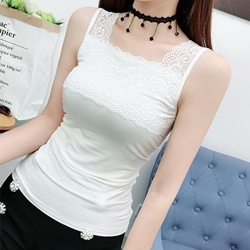 ຊຸດແມ່ຍິງ Camisole ທີ່ມີແຂນ sexy ທາງເທີງ lace modal bottoming suit tube ເທິງຂະຫນາດໃຫຍ່