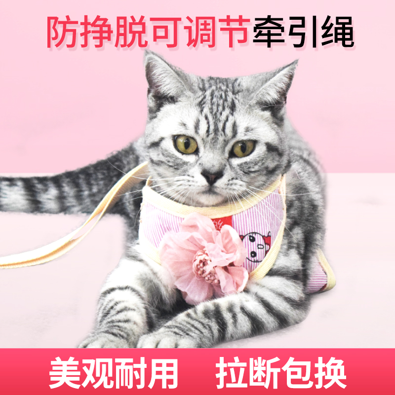 Kitty Traction Rope Out for anti-earning Cat Rope Walk Cat Rope Cat Rope Special Cover Cat Vest Type Small Milk Cat Young Cat-Taobao