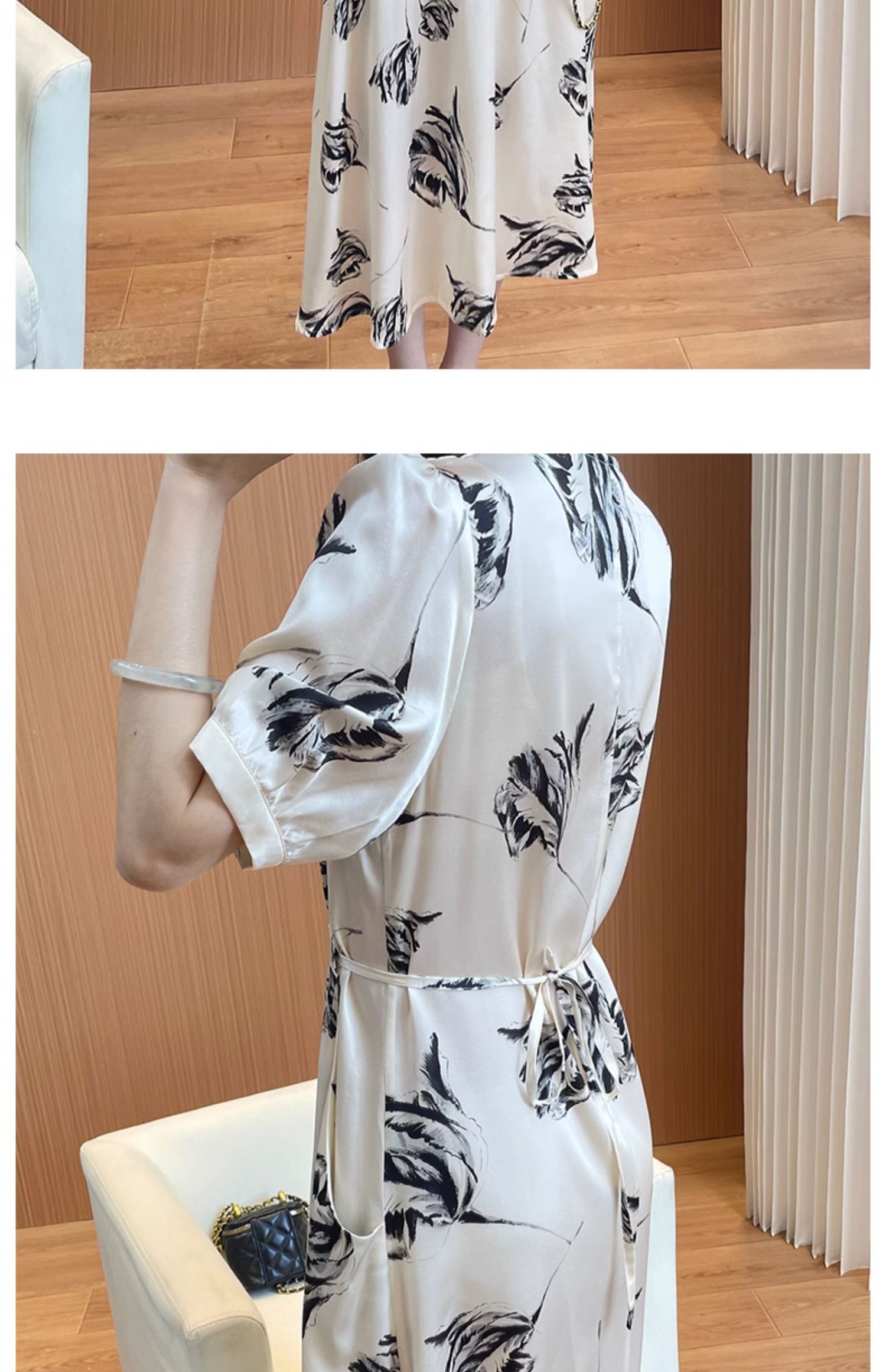 B2746 3610K VÁY ĐẦM LIỀN THÂN NỮ PINTDN CỔ CHỮ V THỜI TRANG NỮ LỤA TƠ TẰM G06 SẢN PHẨM MỚI