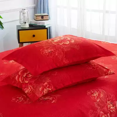 Couple pillow pillow case 48x74 pair of two bags of cotton pillowcase single double wedding Red