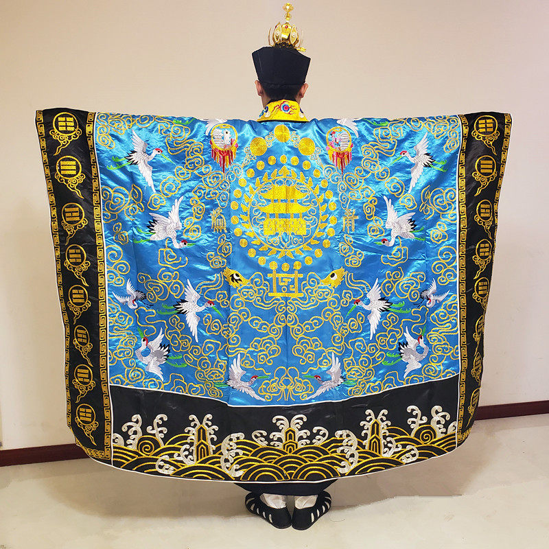 Cloud Crane Façades Light Blue All Golden Silk Embroidery High Merit Law Suit Daffodie-Fairy Crane Magenta-Taobao