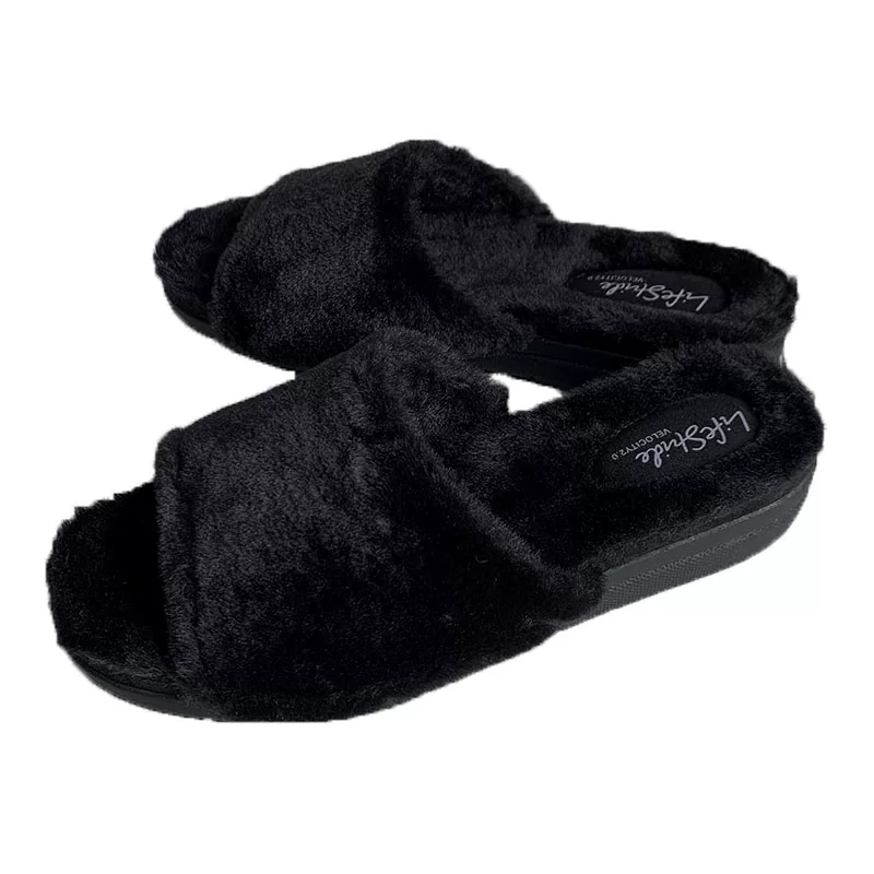 Comfortable suede keep warm slippers with a strap, Korean style, plus size