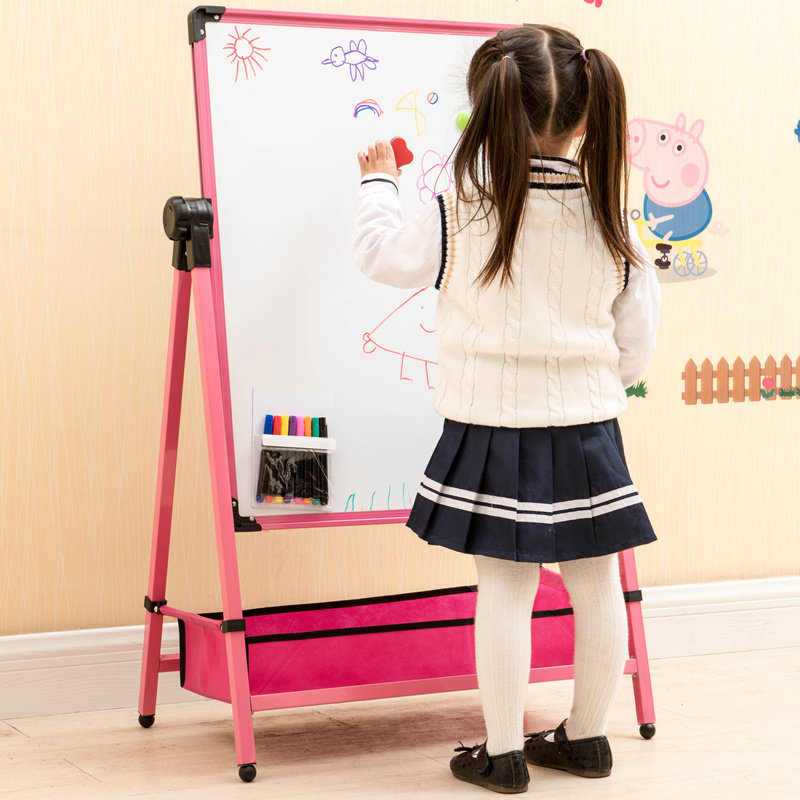 Children's drawing board bracket type small blackboard home toddler baby magnetic water-based pen learning to write dust-free whiteboard can be wiped